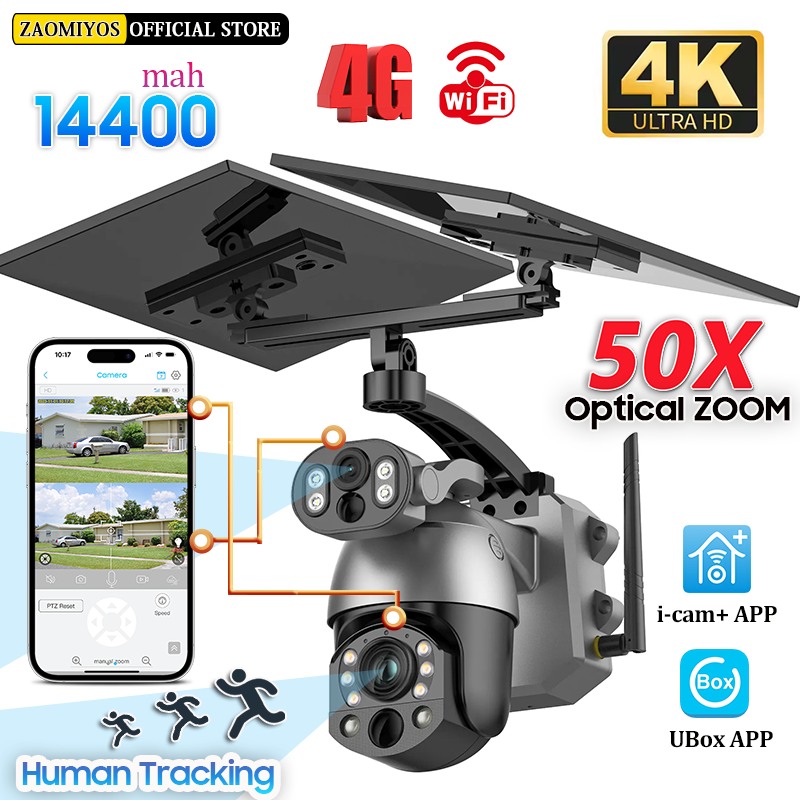 Smart Home Camera Ezviz - 4K 50X ZOOM กล้องพลังงานแสงอาทิตย์ 10MP 4G