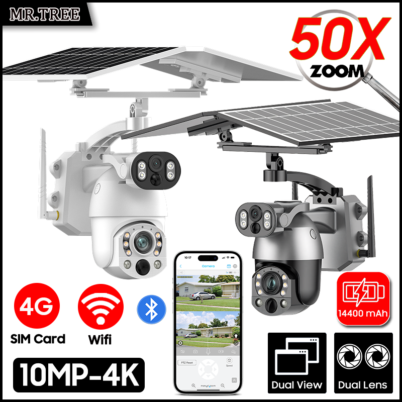 Smart Home Camera Ezviz - 4K 50X Optical Zoom Dual เลนส์พลังงานแสงอาทิตย์กล้อง