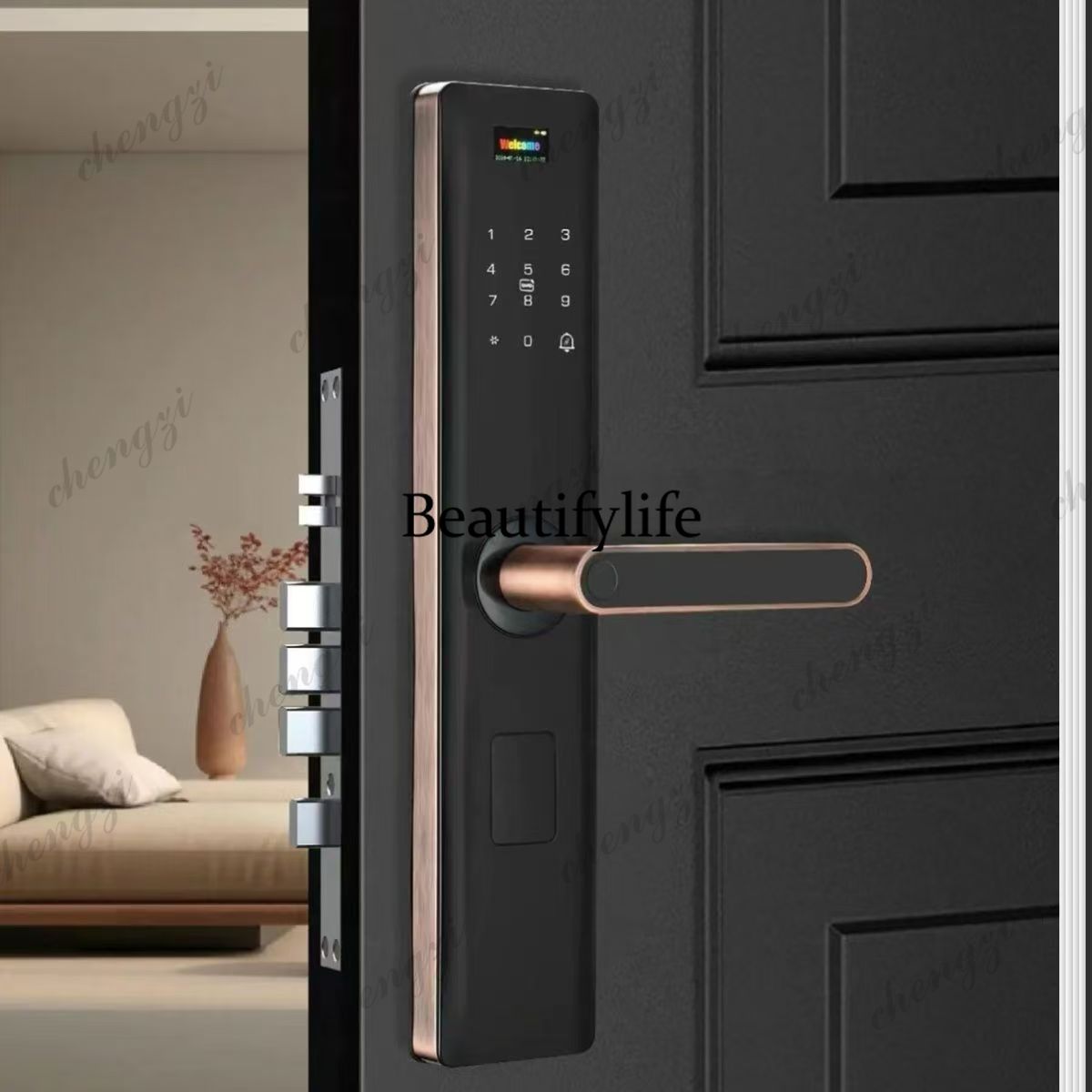 ล็อคประตูแบบใช้ลายนิ้วมือและรห - Smart Home Door Lock บทวิจารณ์และราคา